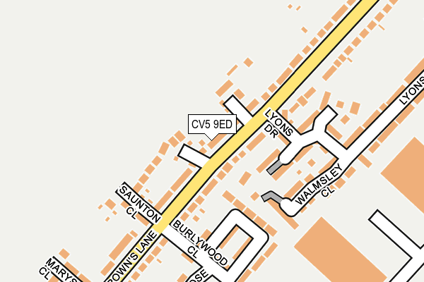 CV5 9ED map - OS OpenMap – Local (Ordnance Survey)