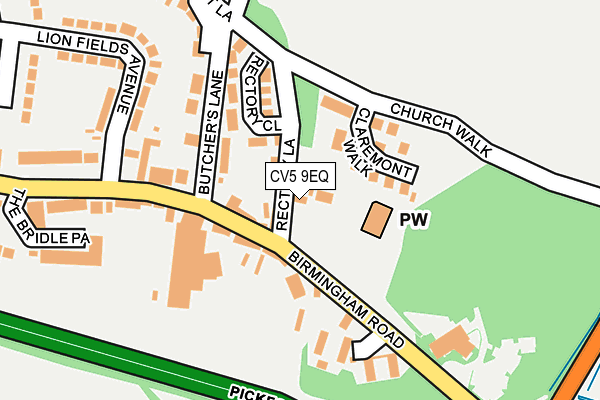 CV5 9EQ map - OS OpenMap – Local (Ordnance Survey)