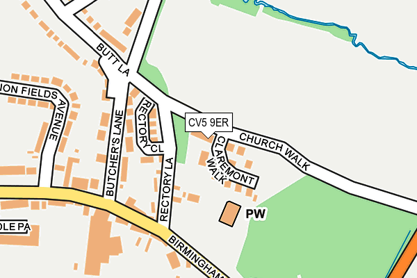 CV5 9ER map - OS OpenMap – Local (Ordnance Survey)