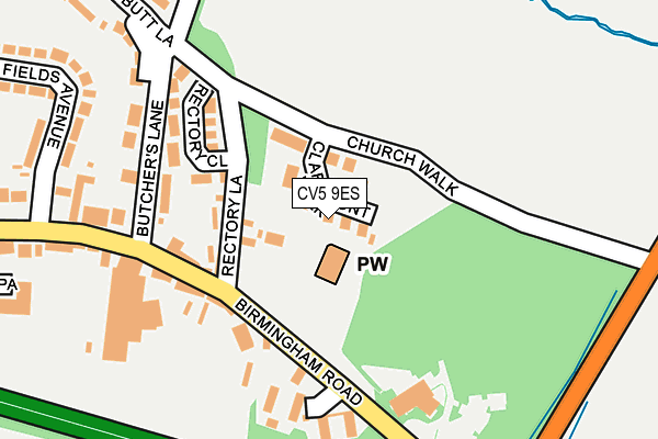 CV5 9ES map - OS OpenMap – Local (Ordnance Survey)