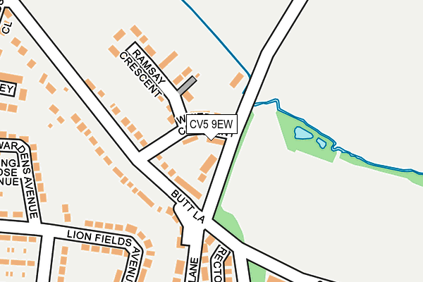 CV5 9EW map - OS OpenMap – Local (Ordnance Survey)
