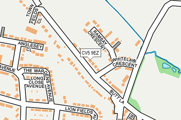 CV5 9EZ map - OS OpenMap – Local (Ordnance Survey)