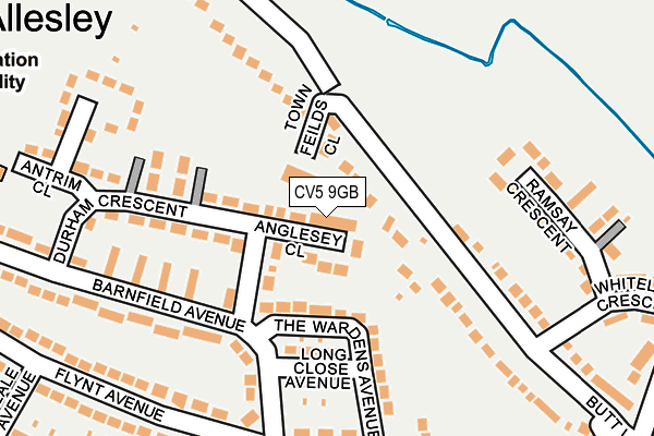 CV5 9GB map - OS OpenMap – Local (Ordnance Survey)