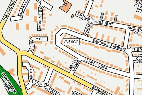 CV5 9GG map - OS OpenMap – Local (Ordnance Survey)