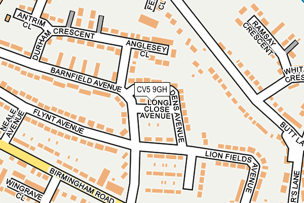 CV5 9GH map - OS OpenMap – Local (Ordnance Survey)