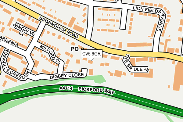CV5 9GR map - OS OpenMap – Local (Ordnance Survey)