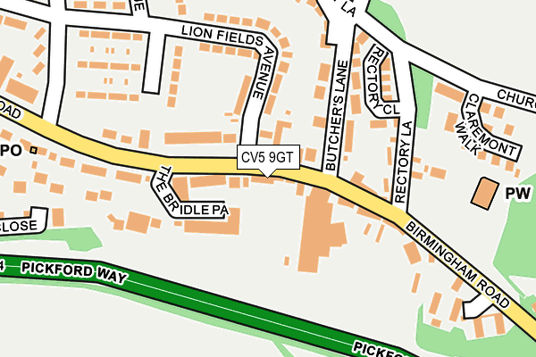 CV5 9GT map - OS OpenMap – Local (Ordnance Survey)
