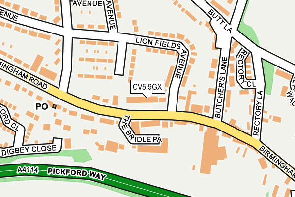 CV5 9GX map - OS OpenMap – Local (Ordnance Survey)