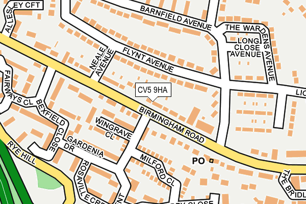CV5 9HA map - OS OpenMap – Local (Ordnance Survey)