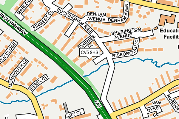CV5 9HS map - OS OpenMap – Local (Ordnance Survey)