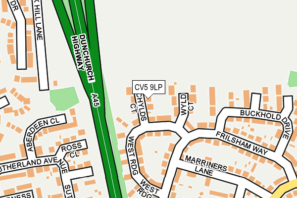 CV5 9LP map - OS OpenMap – Local (Ordnance Survey)