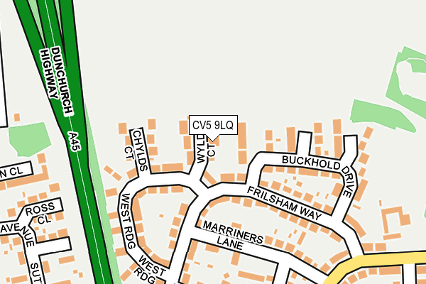 CV5 9LQ map - OS OpenMap – Local (Ordnance Survey)