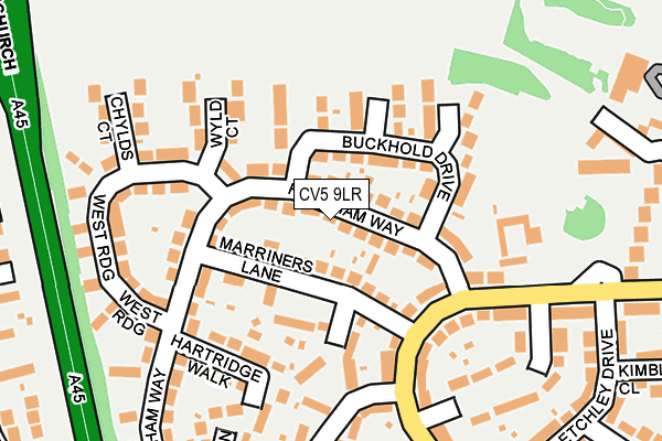 CV5 9LR map - OS OpenMap – Local (Ordnance Survey)