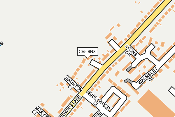 CV5 9NX map - OS OpenMap – Local (Ordnance Survey)
