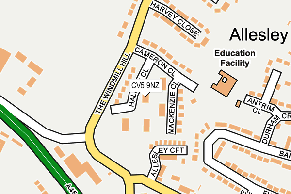 CV5 9NZ map - OS OpenMap – Local (Ordnance Survey)