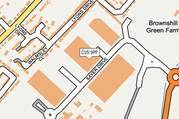 CV5 9PF map - OS OpenMap – Local (Ordnance Survey)