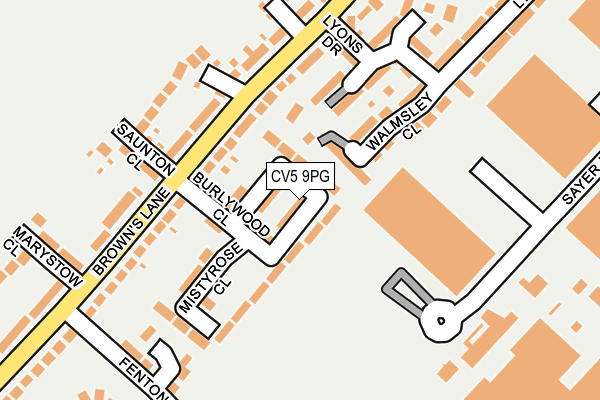 CV5 9PG map - OS OpenMap – Local (Ordnance Survey)