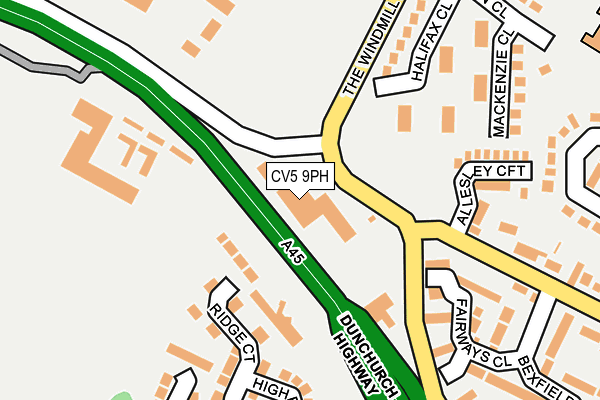 CV5 9PH map - OS OpenMap – Local (Ordnance Survey)