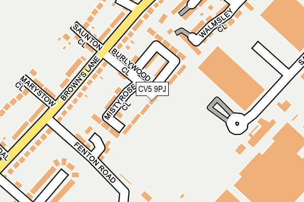 CV5 9PJ map - OS OpenMap – Local (Ordnance Survey)