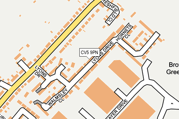 CV5 9PN map - OS OpenMap – Local (Ordnance Survey)