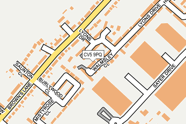 CV5 9PQ map - OS OpenMap – Local (Ordnance Survey)