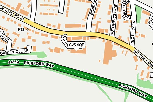 CV5 9QF map - OS OpenMap – Local (Ordnance Survey)