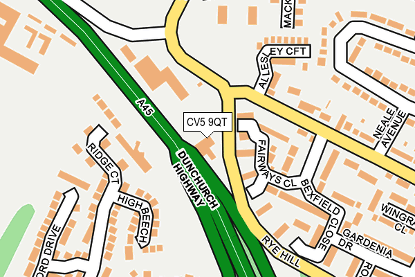 CV5 9QT map - OS OpenMap – Local (Ordnance Survey)