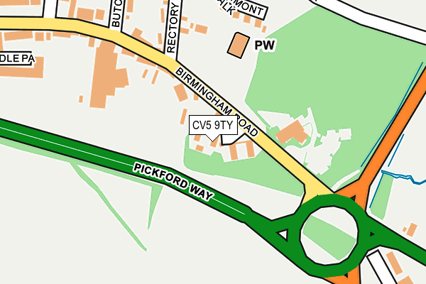 CV5 9TY map - OS OpenMap – Local (Ordnance Survey)