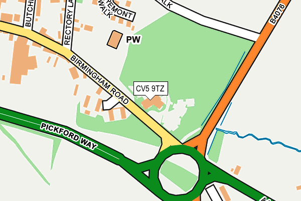 CV5 9TZ map - OS OpenMap – Local (Ordnance Survey)