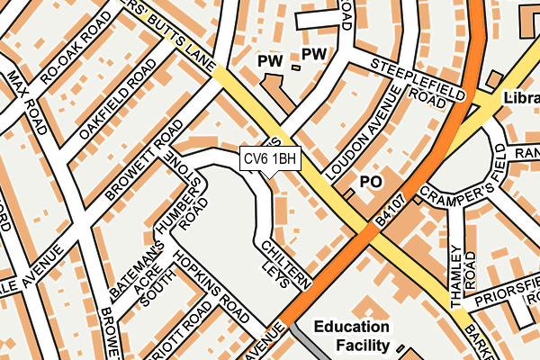 CV6 1BH map - OS OpenMap – Local (Ordnance Survey)