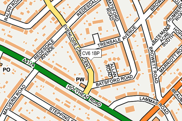 CV6 1BP map - OS OpenMap – Local (Ordnance Survey)