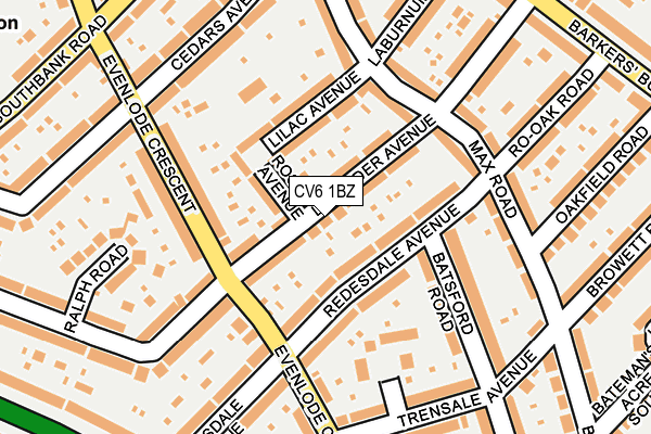 CV6 1BZ map - OS OpenMap – Local (Ordnance Survey)