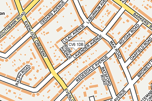 CV6 1DB map - OS OpenMap – Local (Ordnance Survey)