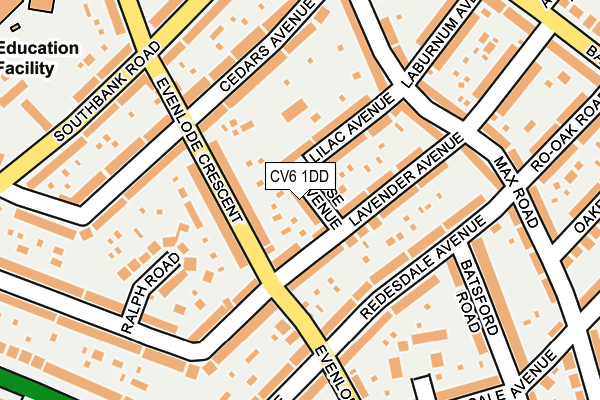 CV6 1DD map - OS OpenMap – Local (Ordnance Survey)