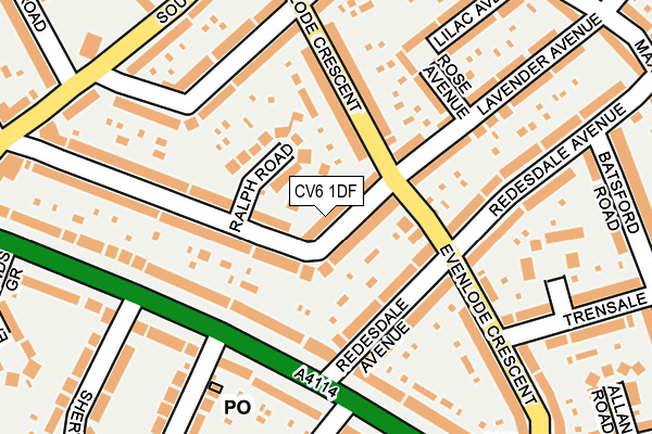 CV6 1DF map - OS OpenMap – Local (Ordnance Survey)