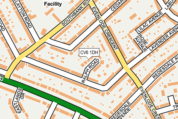 CV6 1DH map - OS OpenMap – Local (Ordnance Survey)