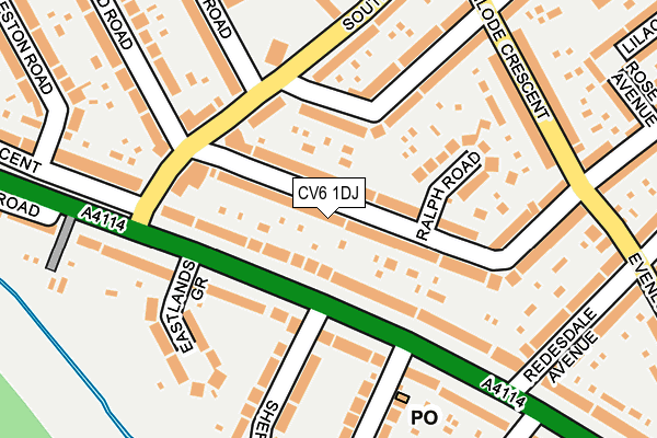 CV6 1DJ map - OS OpenMap – Local (Ordnance Survey)