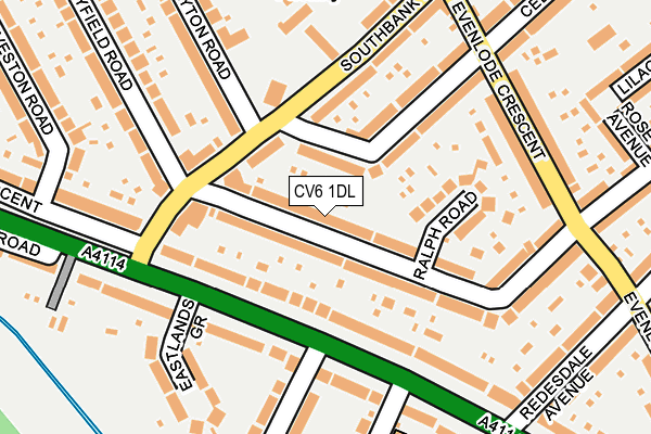 CV6 1DL map - OS OpenMap – Local (Ordnance Survey)