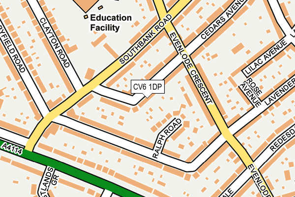 CV6 1DP map - OS OpenMap – Local (Ordnance Survey)