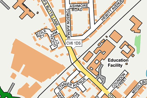 CV6 1DS map - OS OpenMap – Local (Ordnance Survey)