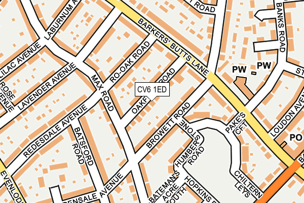 CV6 1ED map - OS OpenMap – Local (Ordnance Survey)