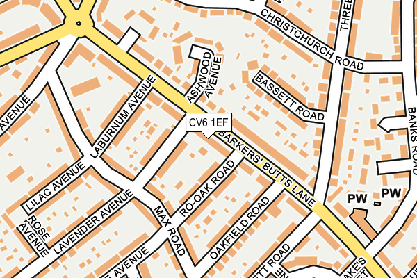 CV6 1EF map - OS OpenMap – Local (Ordnance Survey)