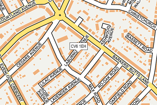 CV6 1EH map - OS OpenMap – Local (Ordnance Survey)