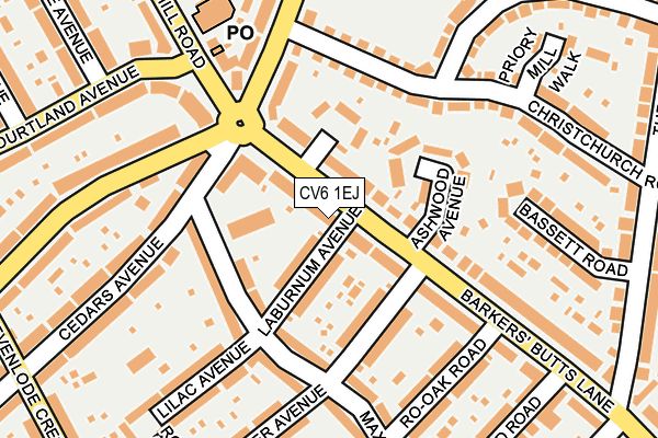 CV6 1EJ map - OS OpenMap – Local (Ordnance Survey)
