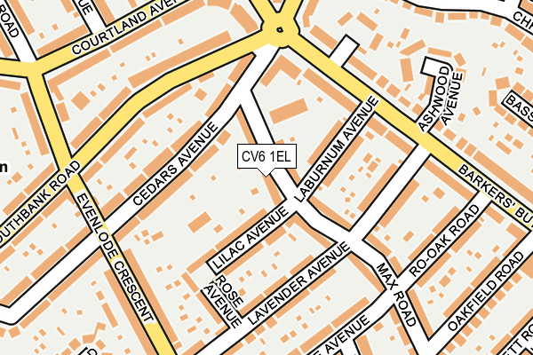 CV6 1EL map - OS OpenMap – Local (Ordnance Survey)