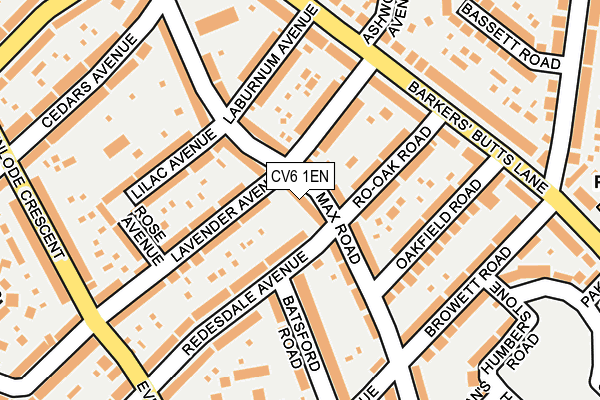 CV6 1EN map - OS OpenMap – Local (Ordnance Survey)