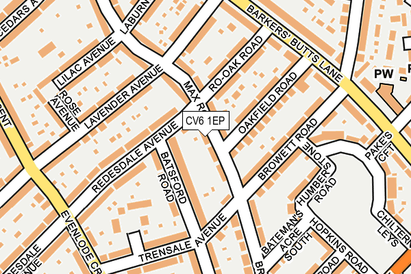 CV6 1EP map - OS OpenMap – Local (Ordnance Survey)