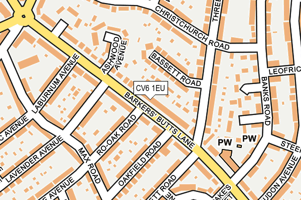 CV6 1EU map - OS OpenMap – Local (Ordnance Survey)