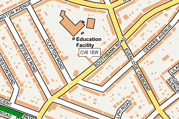 CV6 1EW map - OS OpenMap – Local (Ordnance Survey)