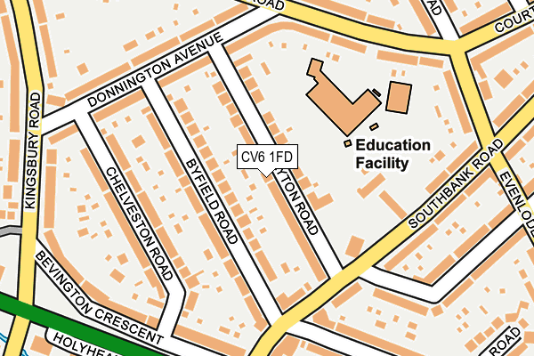 CV6 1FD map - OS OpenMap – Local (Ordnance Survey)